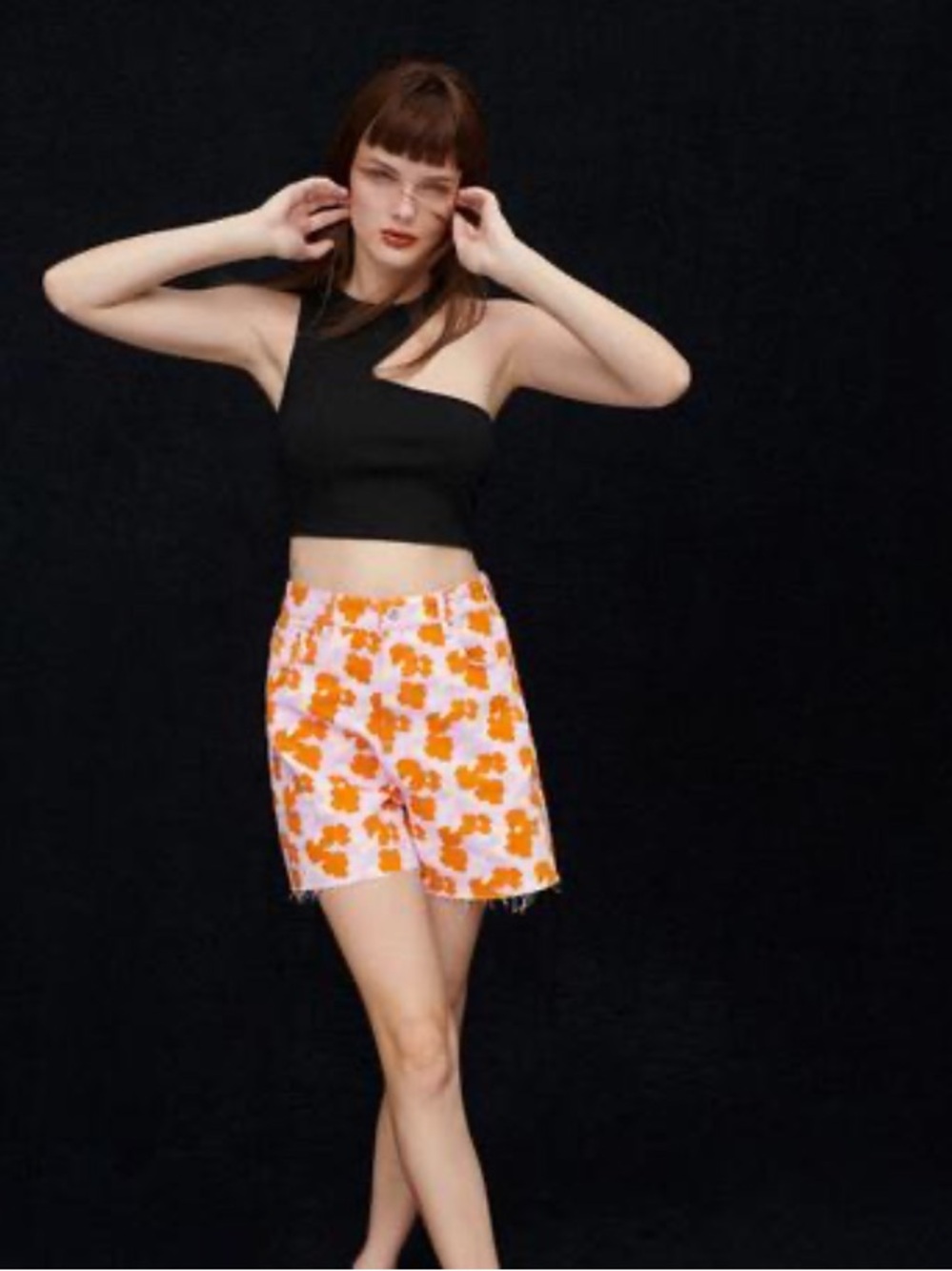 Black Cut-Out Crop Top